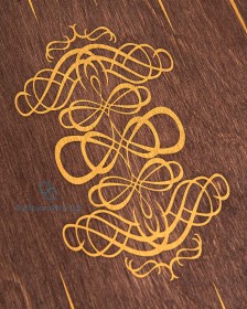 Деревянные нарды &quot;Герб&quot; коричнево-золотистые (48x48см)