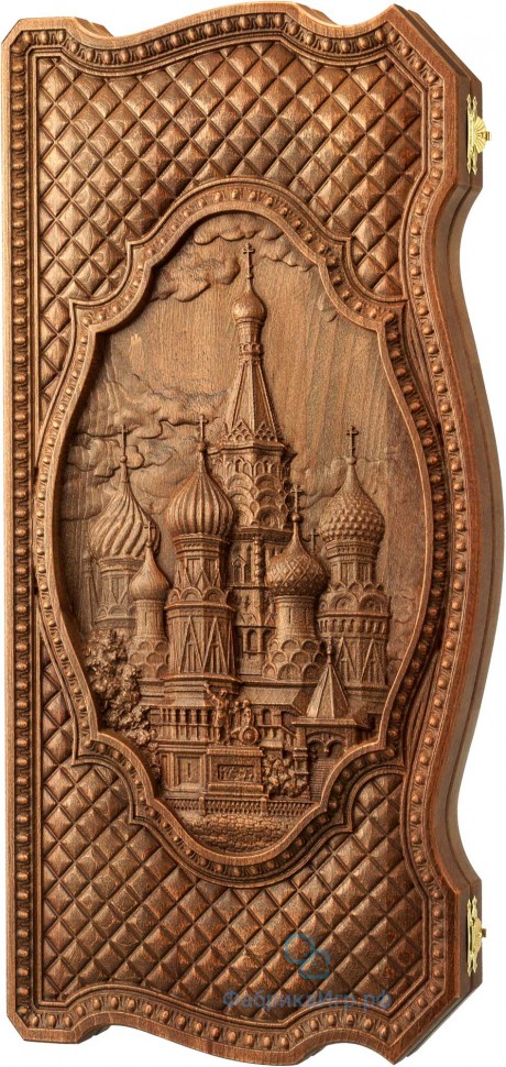Деревянные резные нарды "Покровский собор" (57x55см)