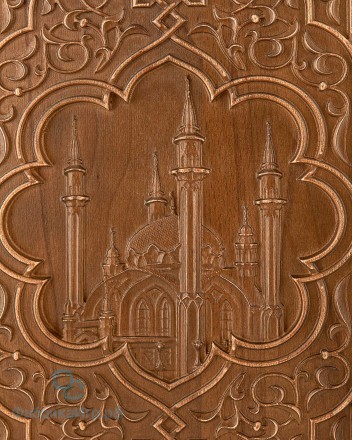 Деревянные резные нарды &quot;Мечеть Кул-Шариф&quot; бук патина (50x58см)