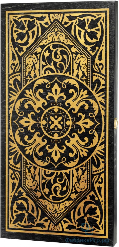 Деревянные нарды "Винтаж" чёрно-золотистые (60x60см)