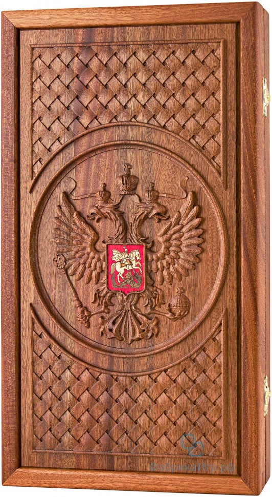 Деревянные резные нарды "Россия" красное дерево (50x58см)