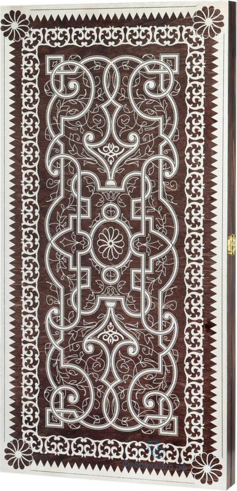 Деревянные нарды "Орнамент" коричневые (60x60см)