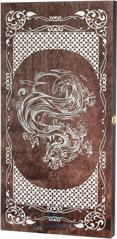 Деревянные нарды "Водный дракон" коричневые (60x60см)